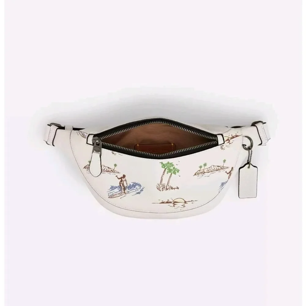 NWT Coach CBI28 Warren Mini Belt Bag With Surf Print Hawaii